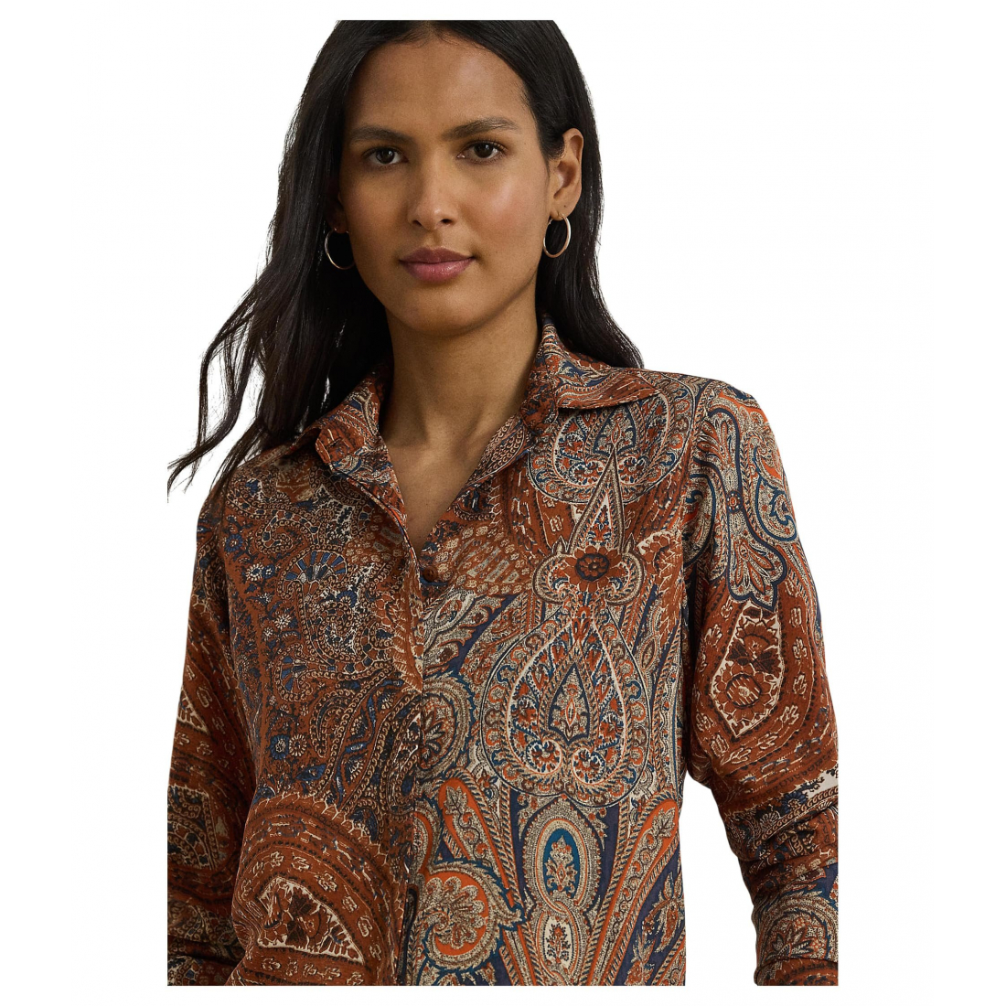 'Classic Fit Paisley Crepe Shirt' pour Femmes