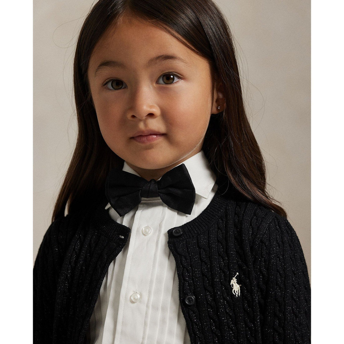 'Girls 2T-6X Metallic Cable Cotton-Blend Cardigan Sweater'