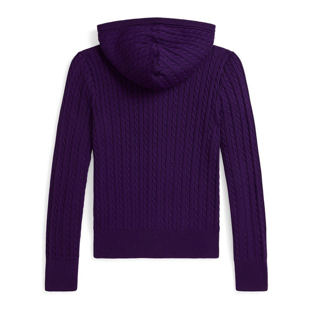 'Girls 7-16 Mini-Cable Full-Zip Hoodie'