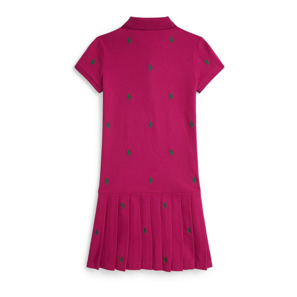 'Girls 7-16 Polo Pony Stretch Mesh Polo Dress'