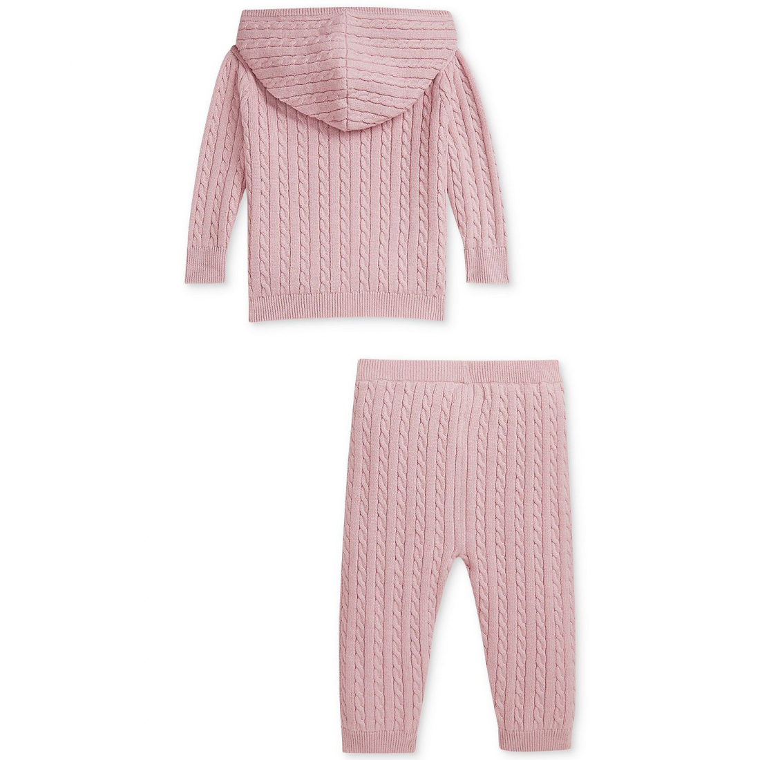 'Baby Girls 2-Pc. Mini Cable-Knit Hoodie & Pant Set'