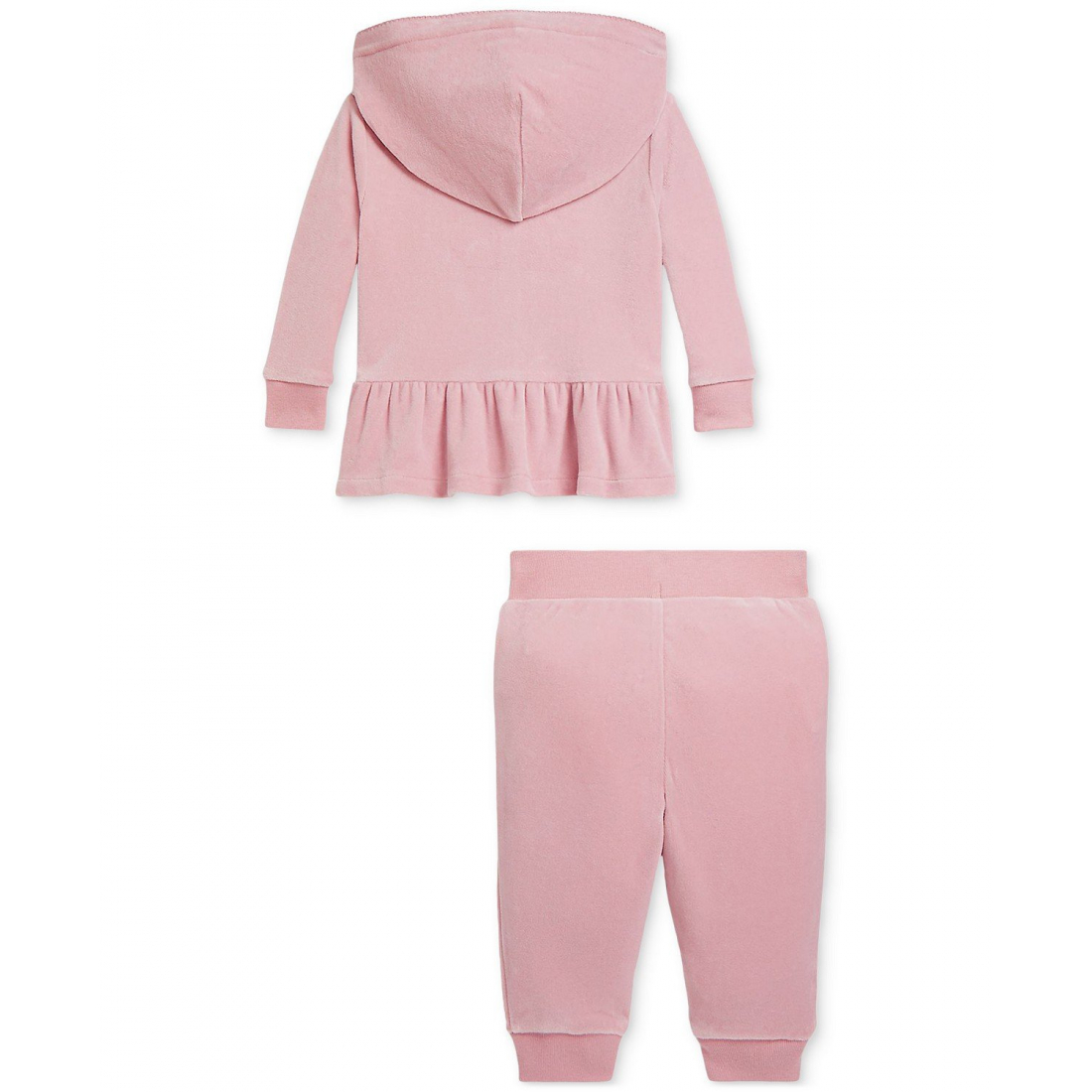 'Baby Girls Velour Hoodie & Jogger Pant Set'