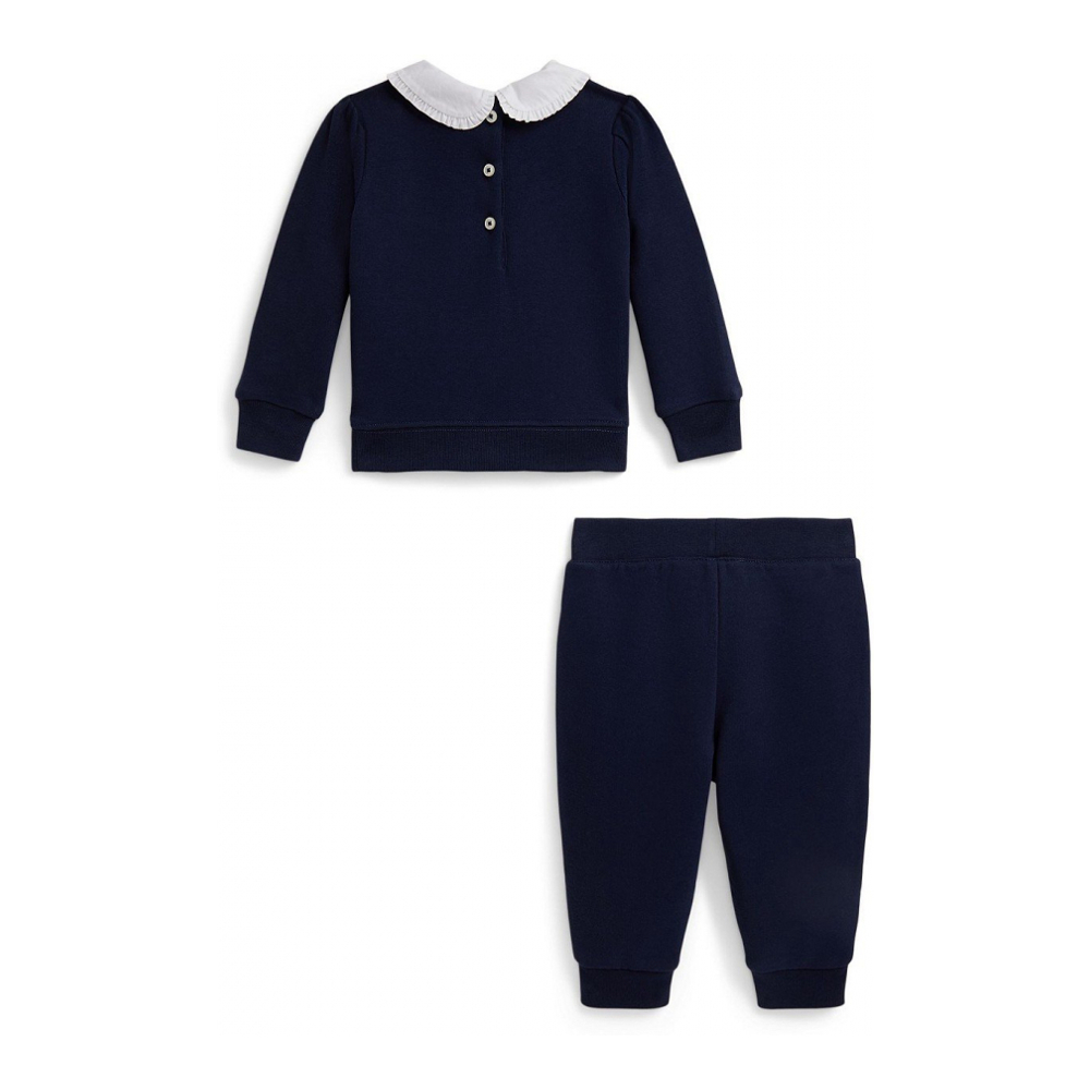 'Baby Girls' Argyle-Logo Fleece Sweatshirt and Pants, 2-Piece Set'