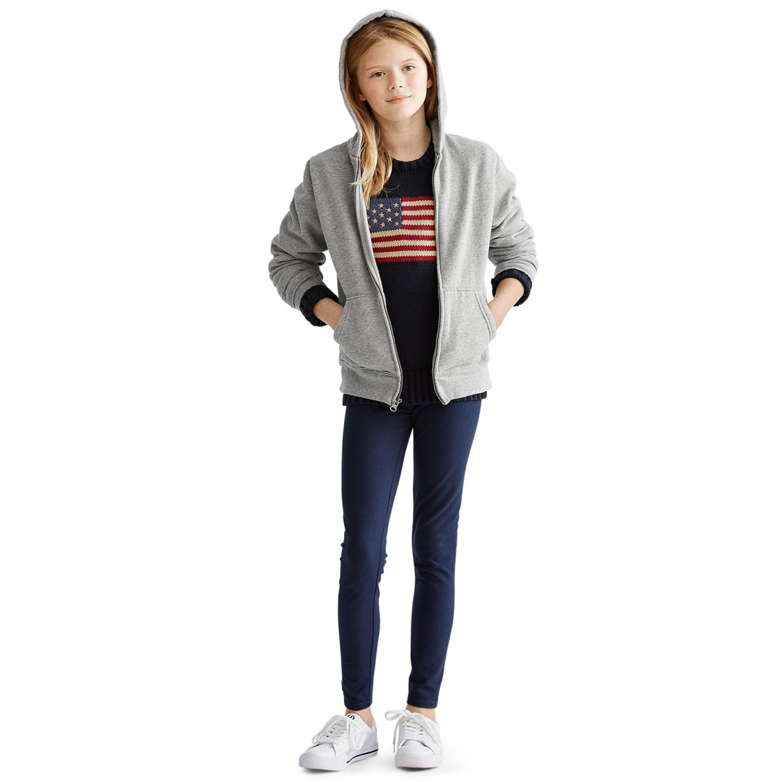 'Girls 7-16 French Terry Full-Zip Hoodie'