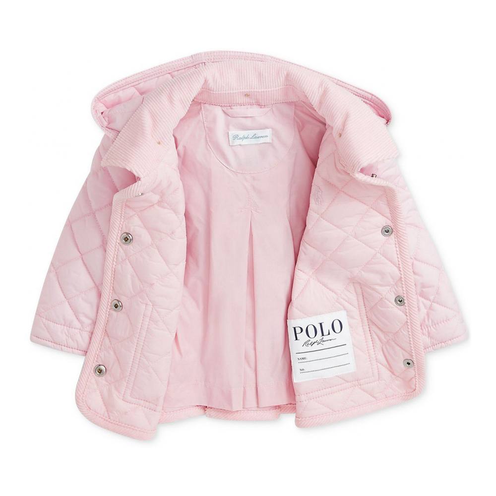 'Baby Girls Quilted Hooded Coat'
