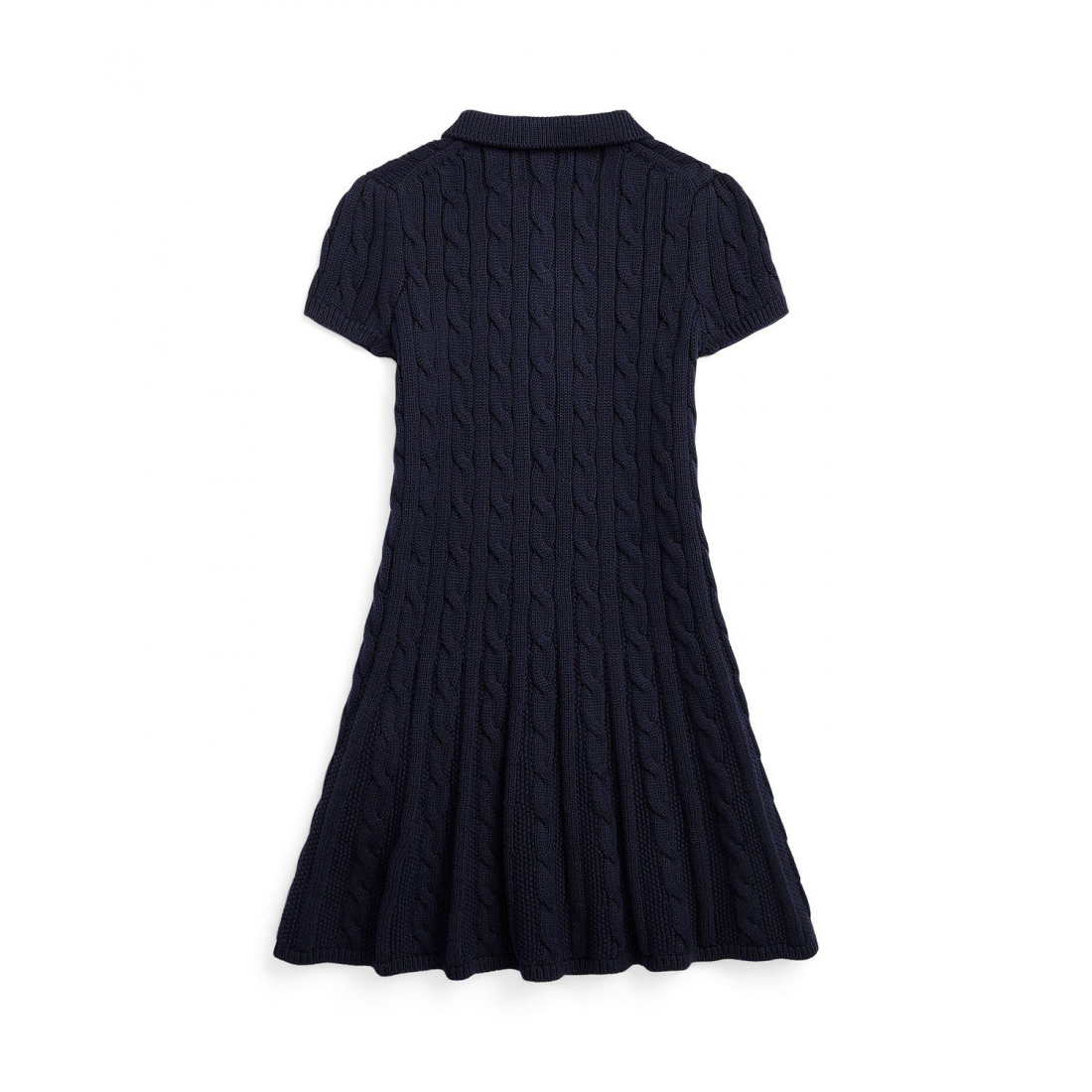 'Girls' 2T-6X Cable-Knit Cotton Polo Sweater Dress'