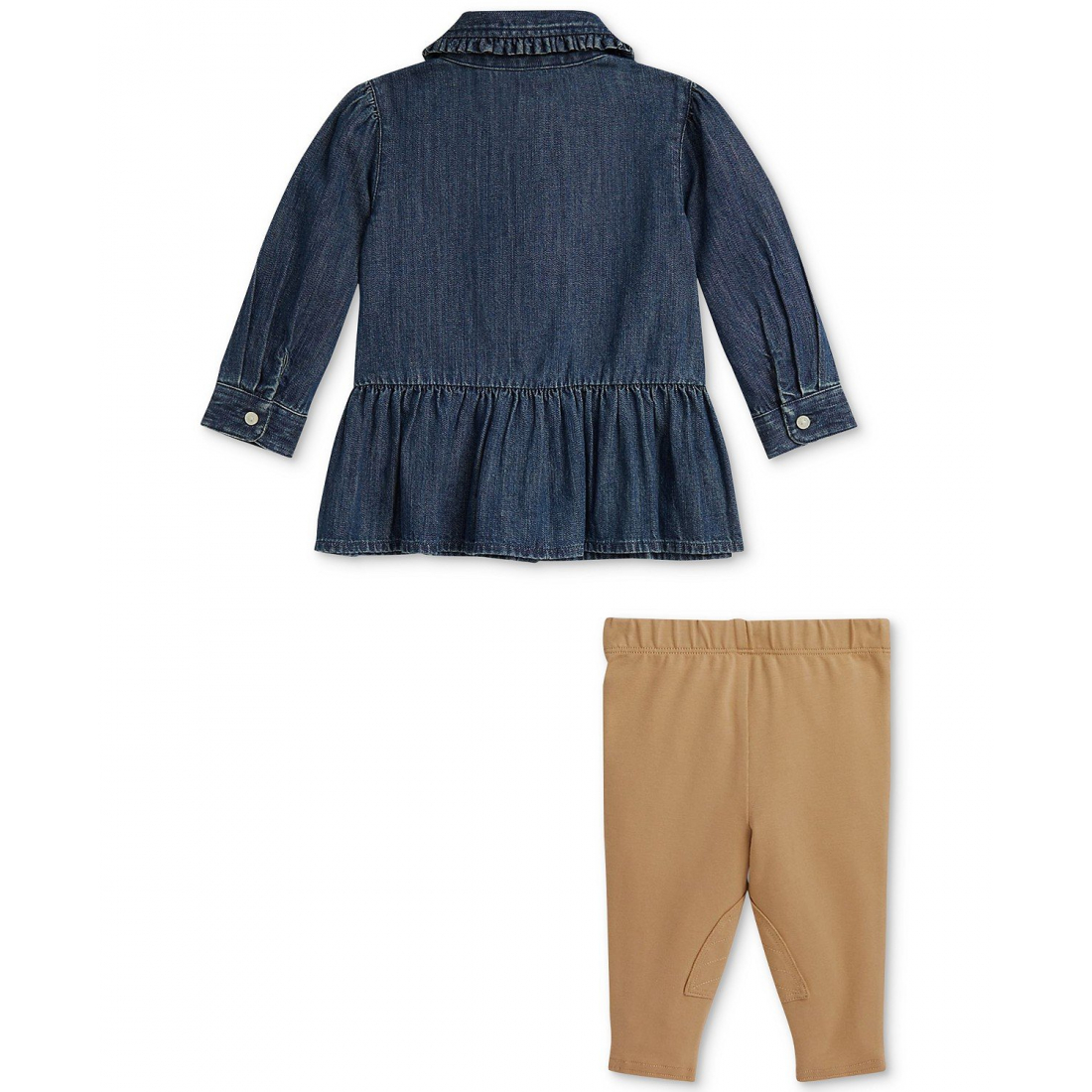 'Baby Girls Denim Peplum Shirt & Leggings Set'