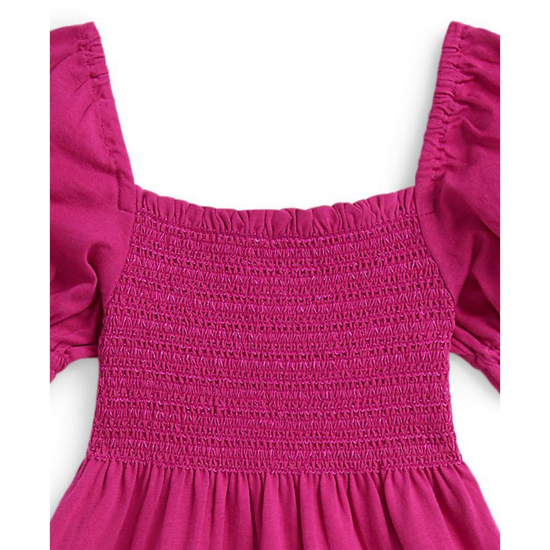'Girls' 2T-6X Smocked Square Neck Dress'