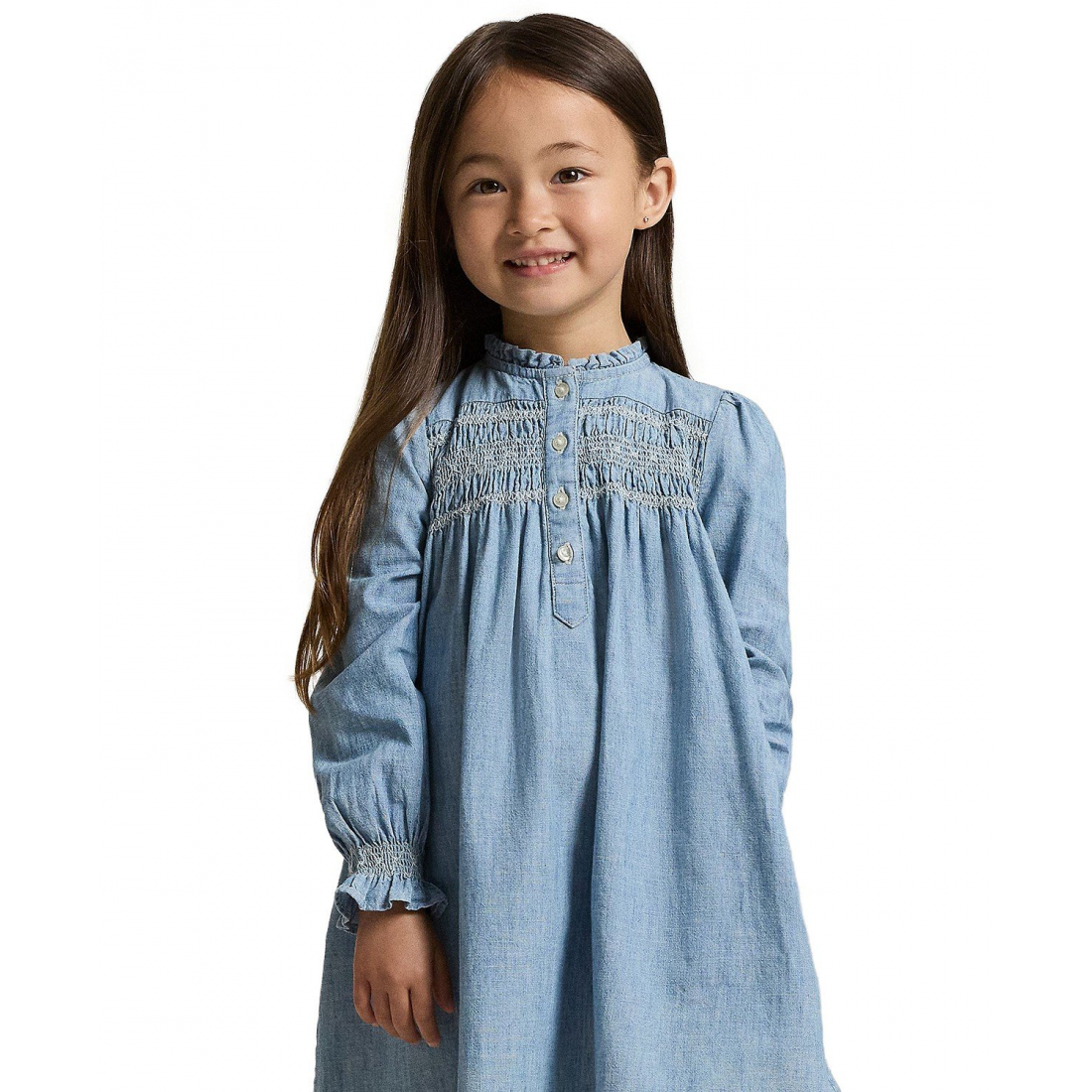 'Girls' 2T-6X Smocked Round Neck Dress'