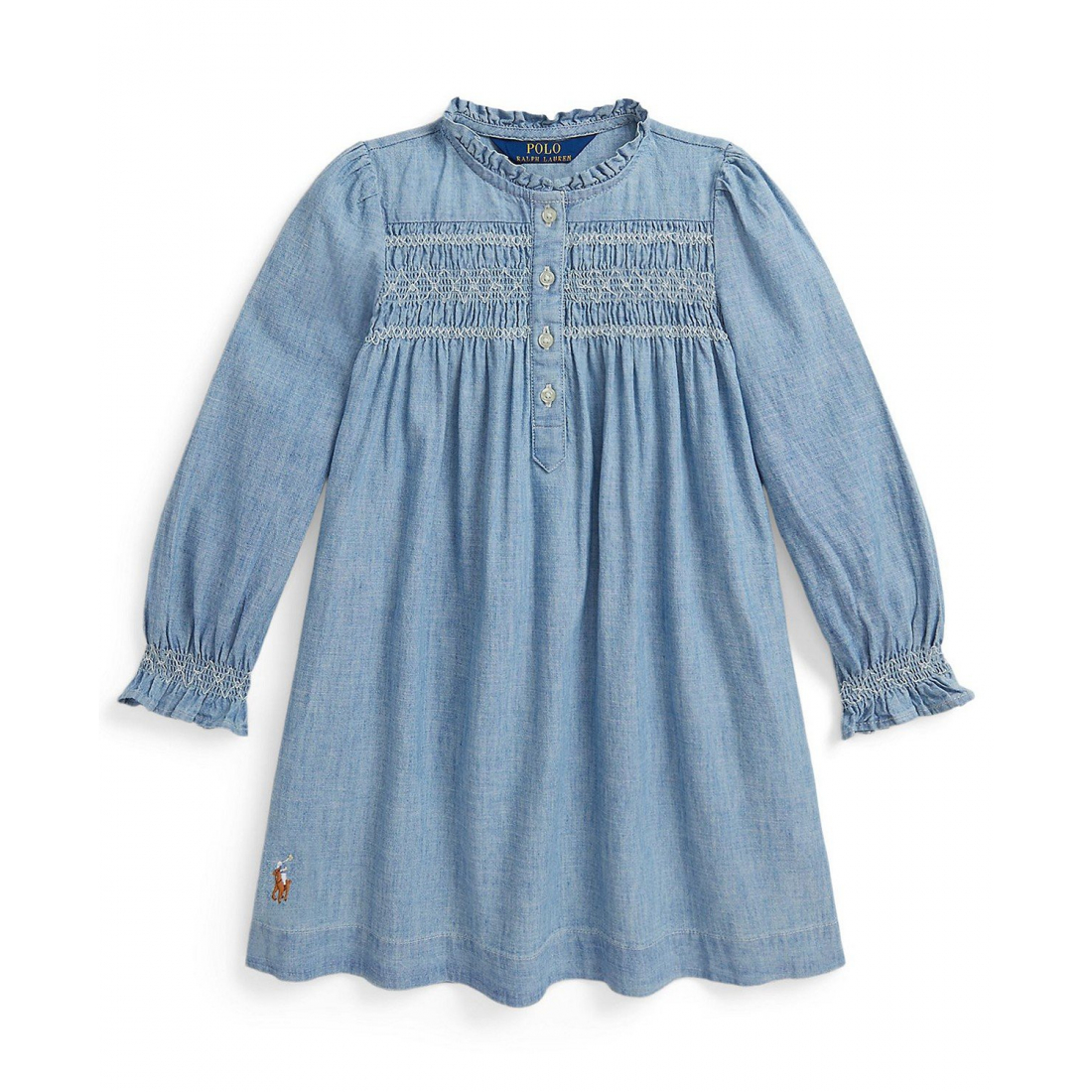 'Girls' 2T-6X Smocked Round Neck Dress'