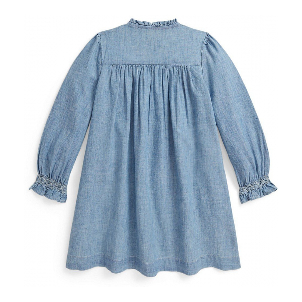 'Girls' 2T-6X Smocked Round Neck Dress'