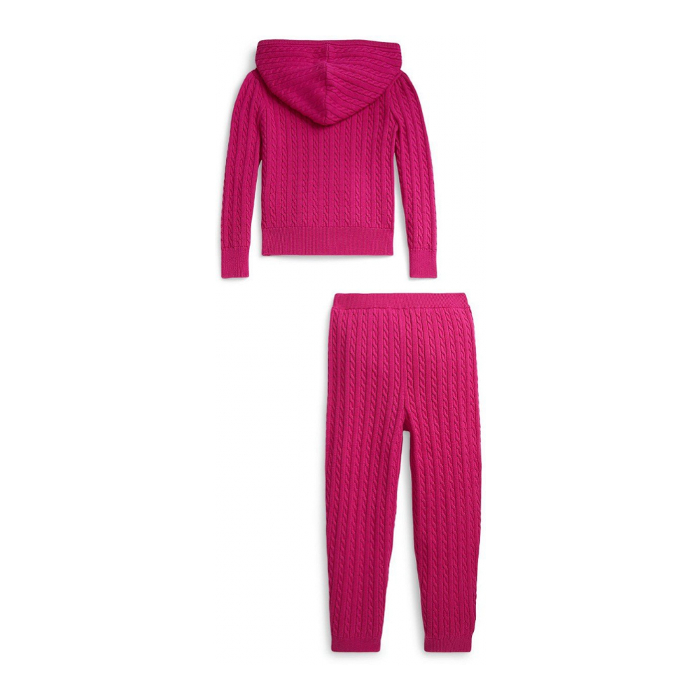 'Girls' 2T-6X Mini-Cable Full-Zip Hoodie and Pants, 2-Piece Set'