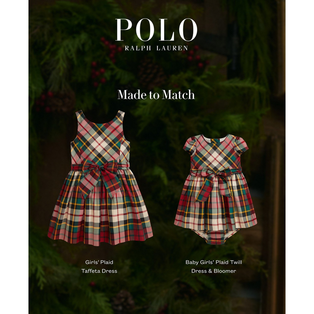 'Baby Girls' Plaid Twill Dress and Bloomer'