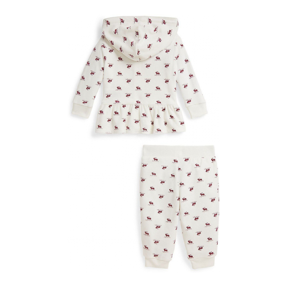 'Baby Girls' Printed Hoodie and Pants, 2-Piece Set'