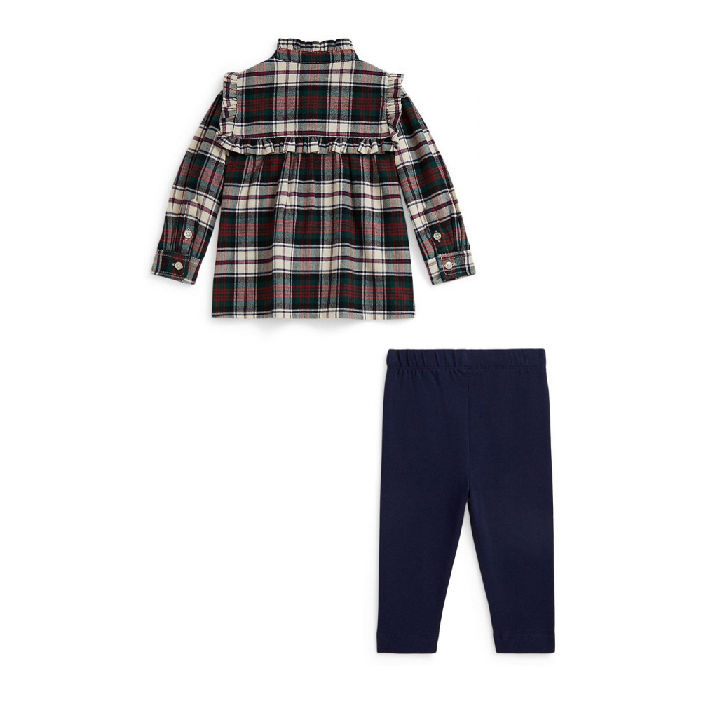 'Baby Girls' Brushed Oxford Shirt and Leggings, 2-Piece Set'