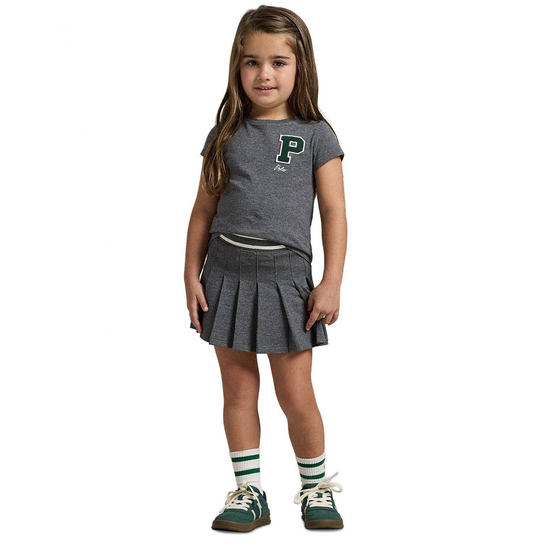 'Girls' 2T-6X Letterman Crewneck T-Shirt'