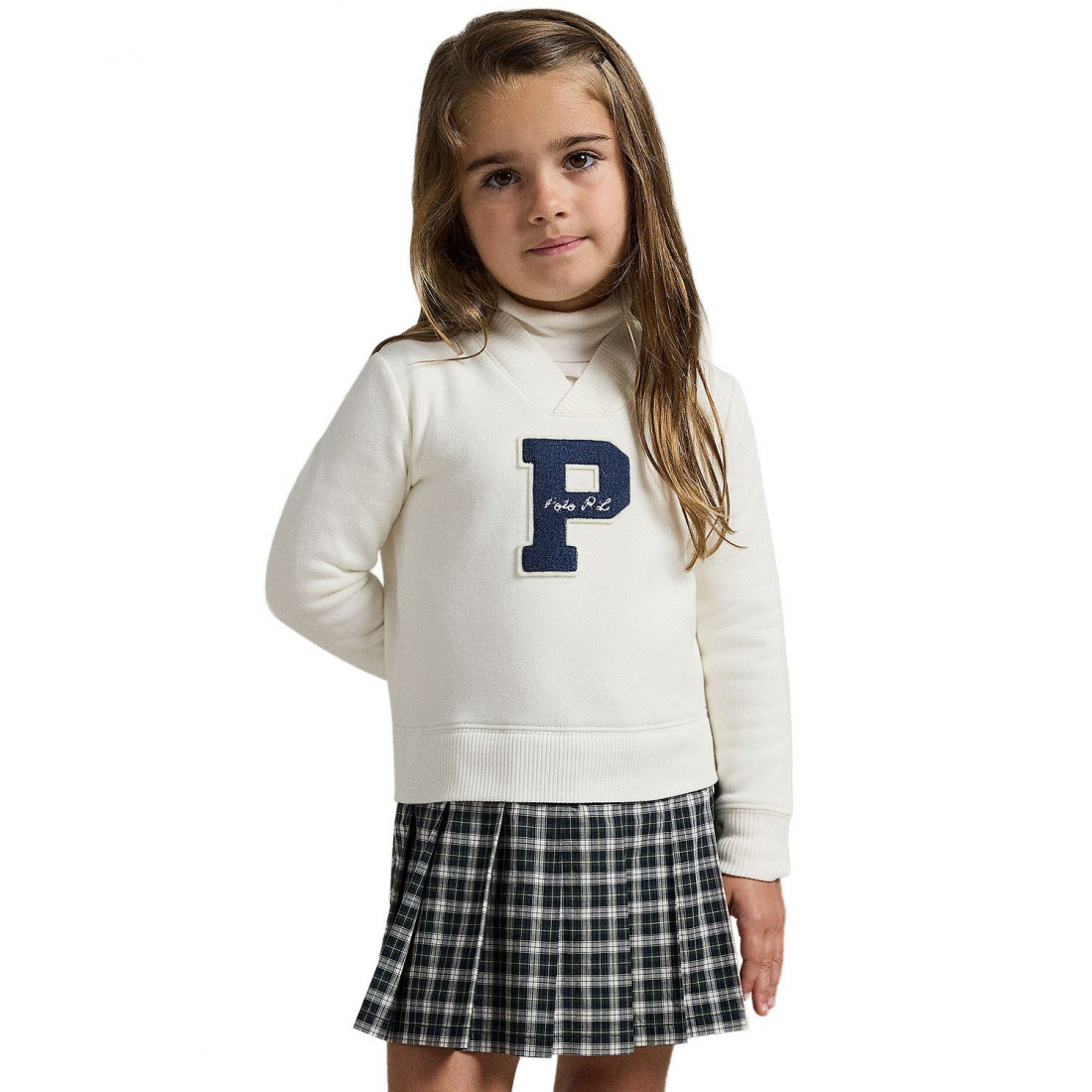 'Girls' 2T-6X Letterman Long Sleeves Sweatshirt Dress'