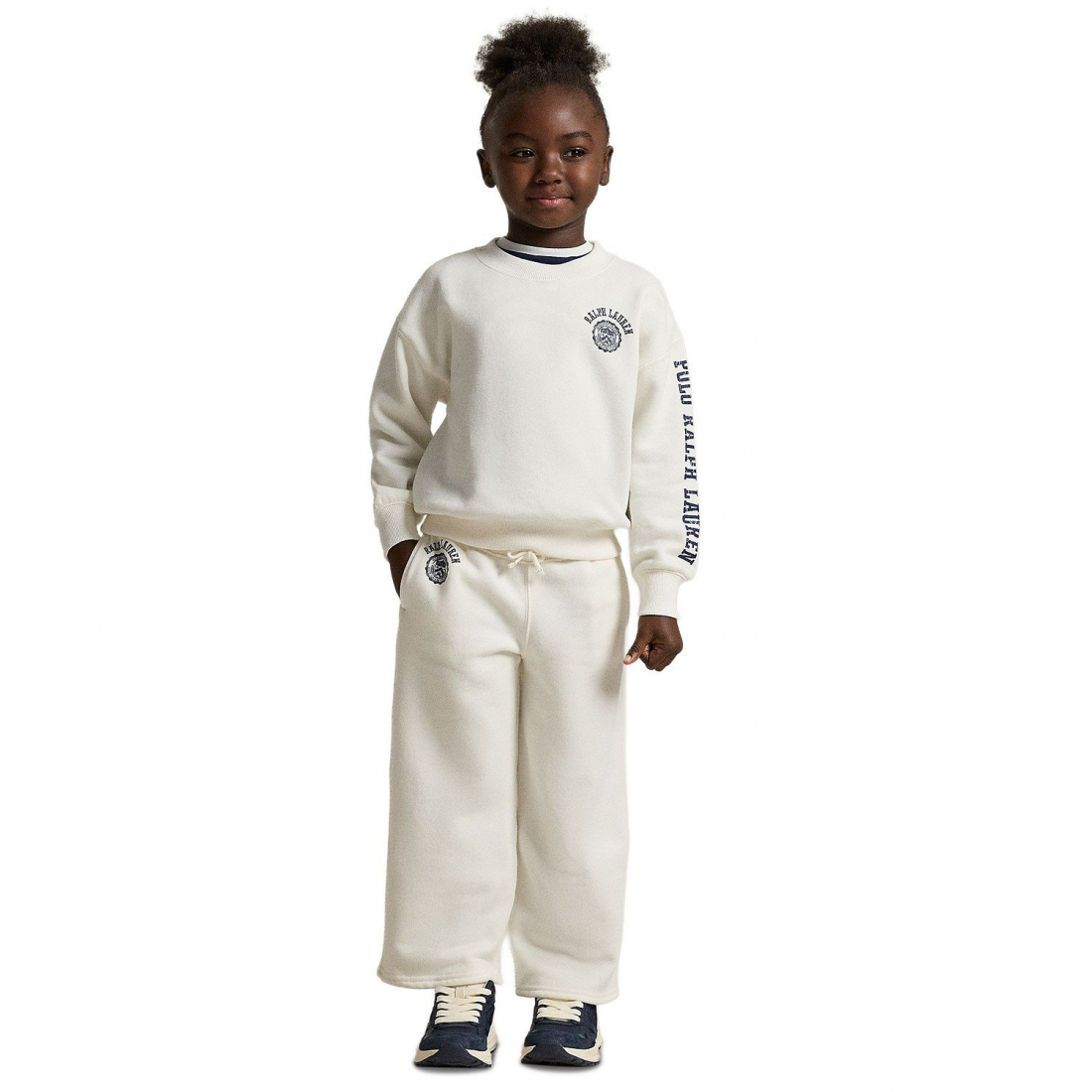 'Girls' 2T-6X Logo Crest Wide-Leg Pants'