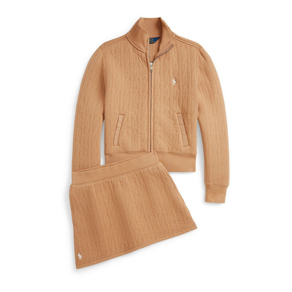 'Girls' 7-16 Quilted Cable-Motif Skirt'