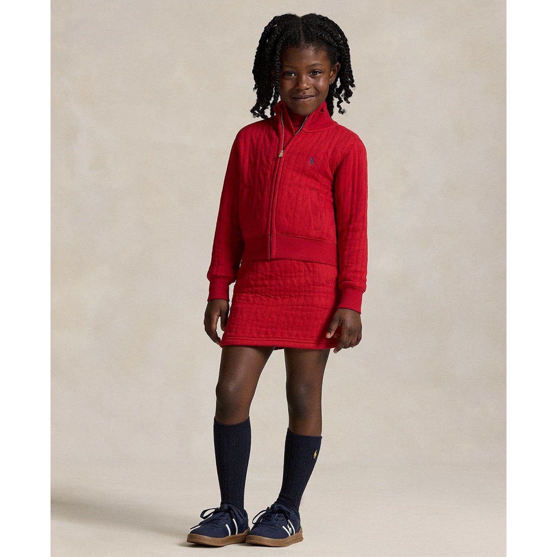 'Girls' 2T-6X Quilted Cable-Motif Skirt'