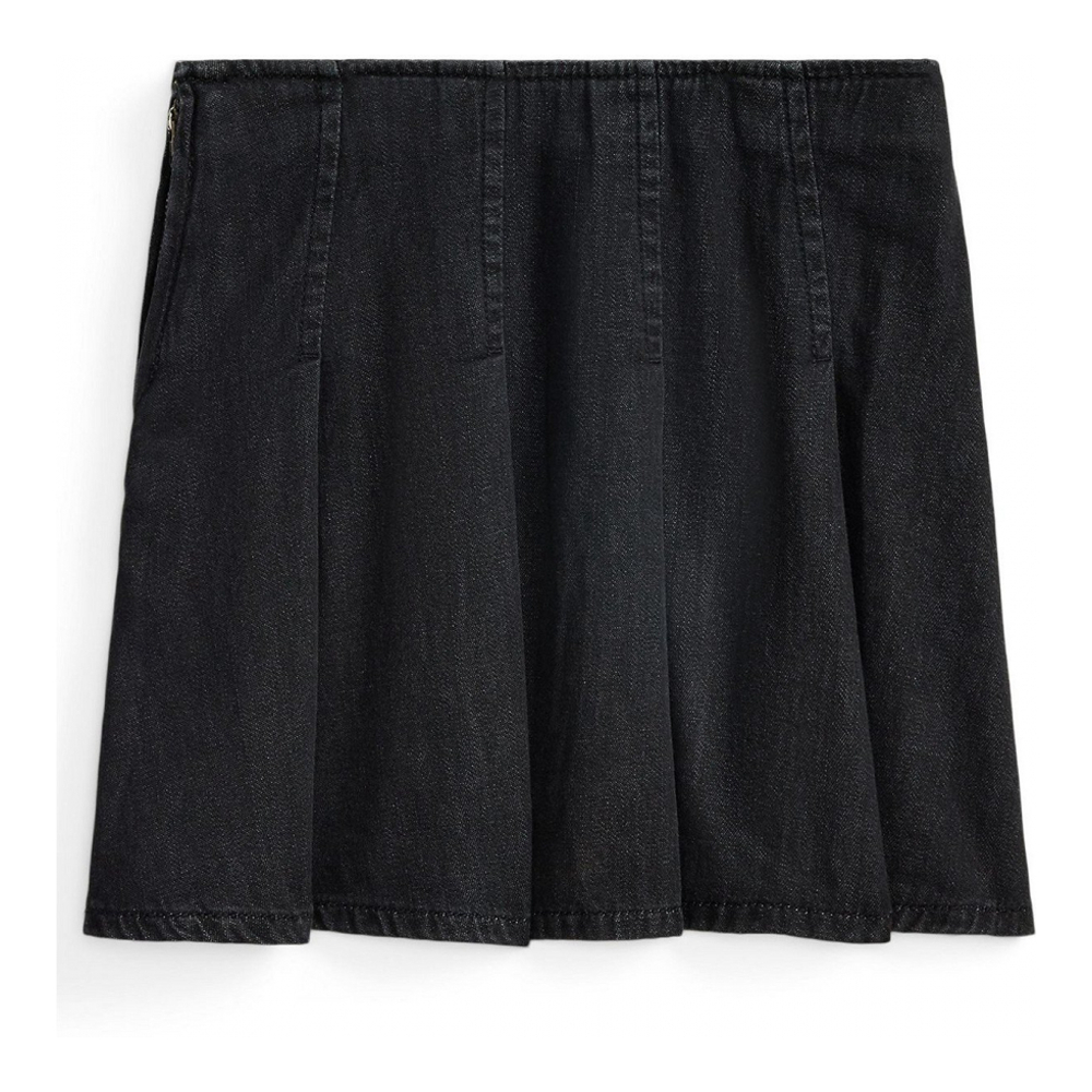 'Girls' 2T-6X Pleated Denim Skirt'