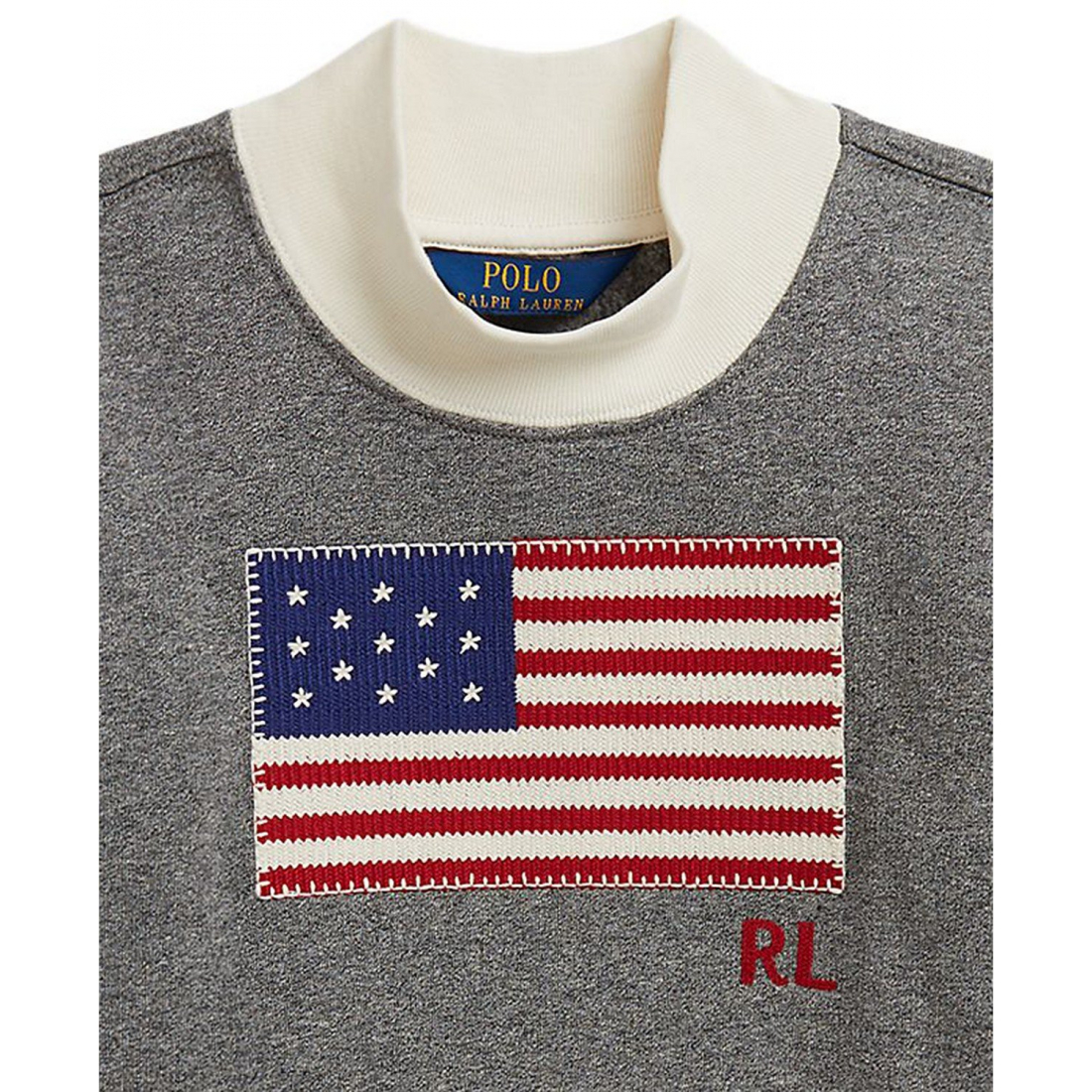 'Girls' 2T-6X Flag Mock Neck Sweatshirt'