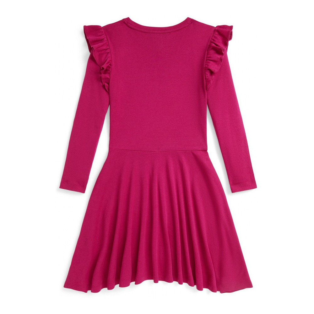 'Girls' 7-16 Long-Sleeve Ruffled Ribbed Dress'