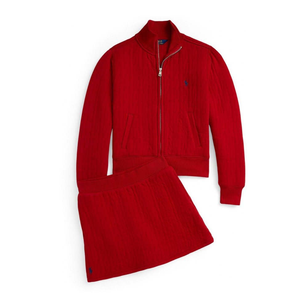 'Girls' 7-16 Quilted Cable-Motif Skirt'