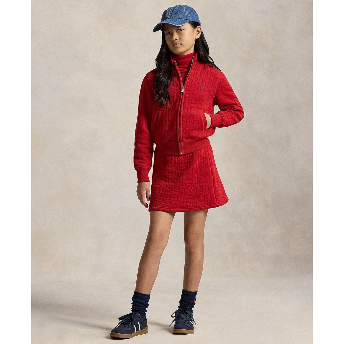 'Girls' 7-16 Quilted Cable-Motif Skirt'