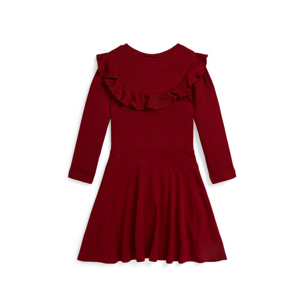 'Girls 2T-6X Ruffled Long Sleeve Dress'