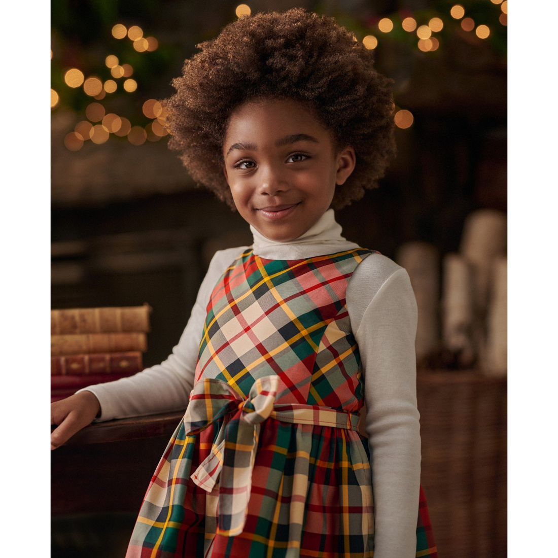 'Girls' 2T-6X Plaid Taffeta Sleeveless Dress'
