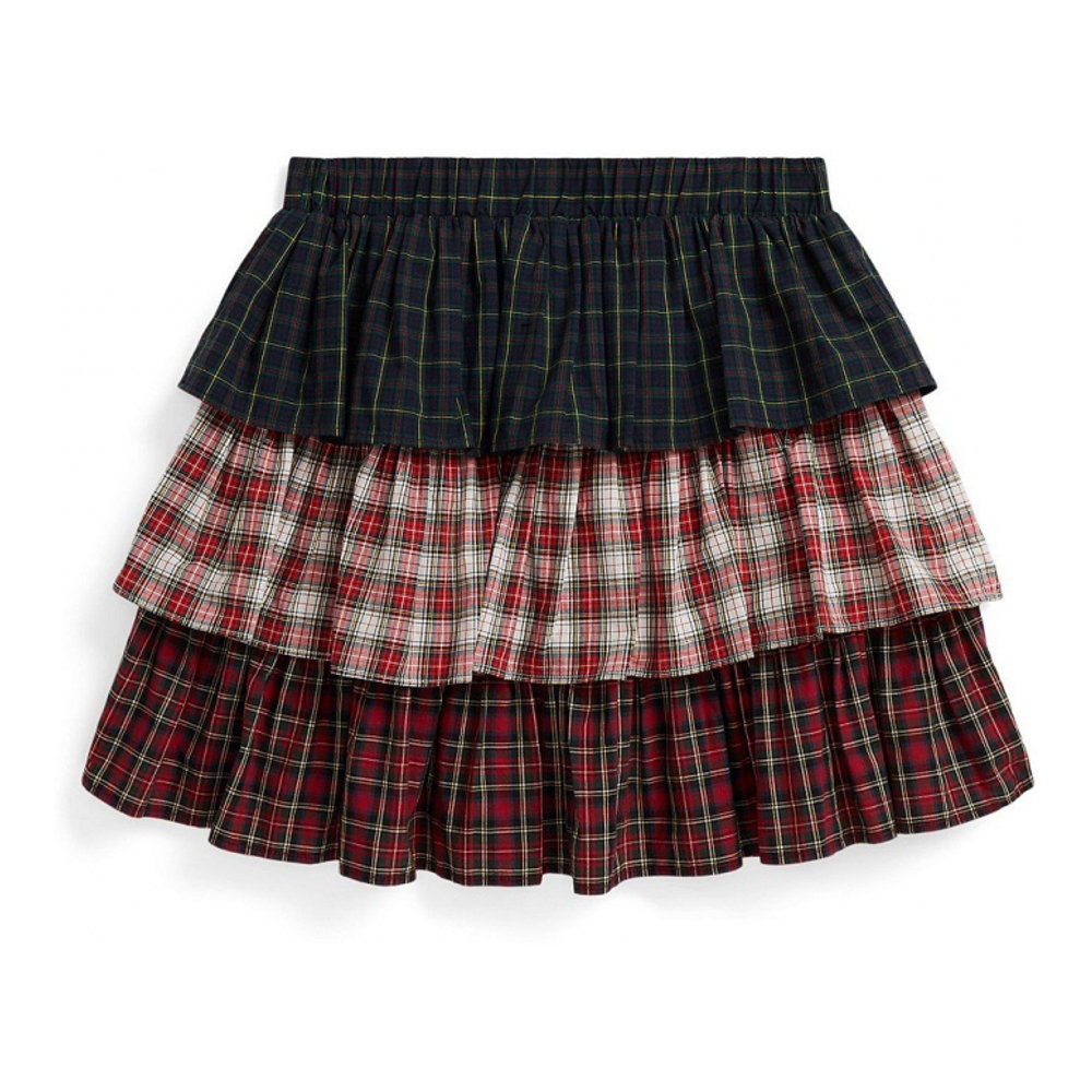 'Girls' 7-16 Plaid Tiered Poplin Skirt'