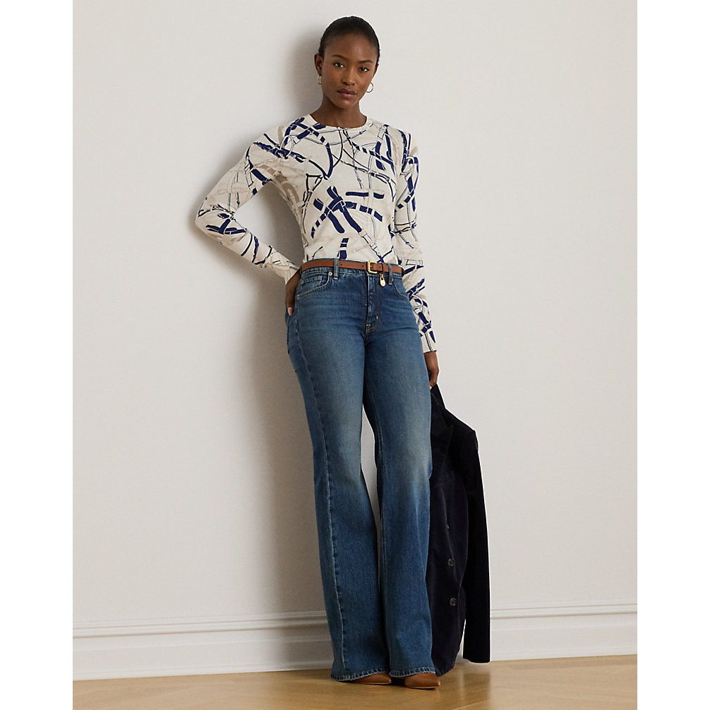 'Belting-Print Cotton-Blend Sweater' pour Femmes