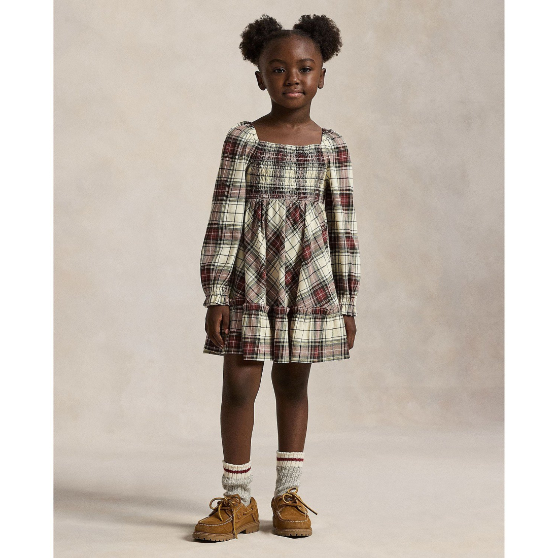 'Girls' 2T-6X Plaid Pattern Ruffled Dress'