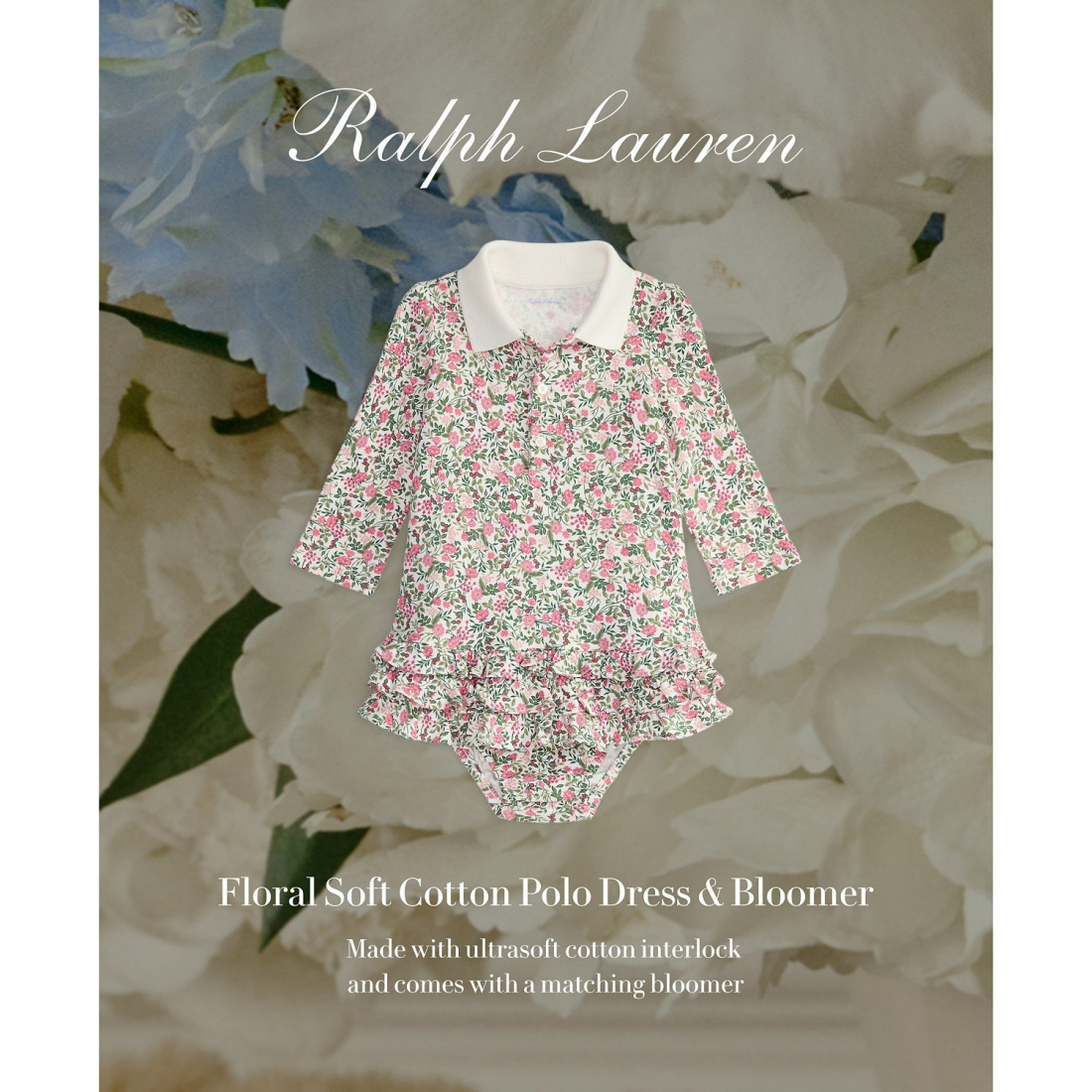 'Baby Girls Ruffled Floral Dress'