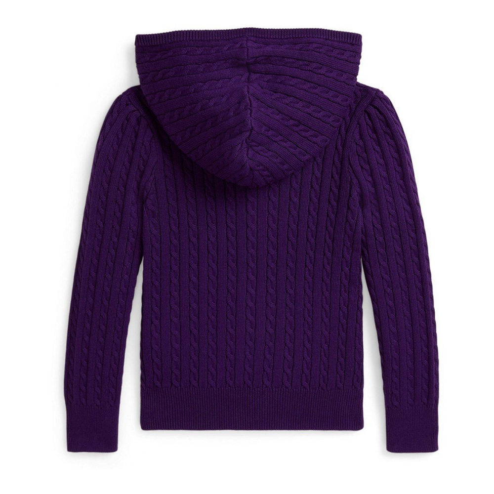 'Girls 2T-6X Mini-Cable Cotton Full-Zip Hoodie'