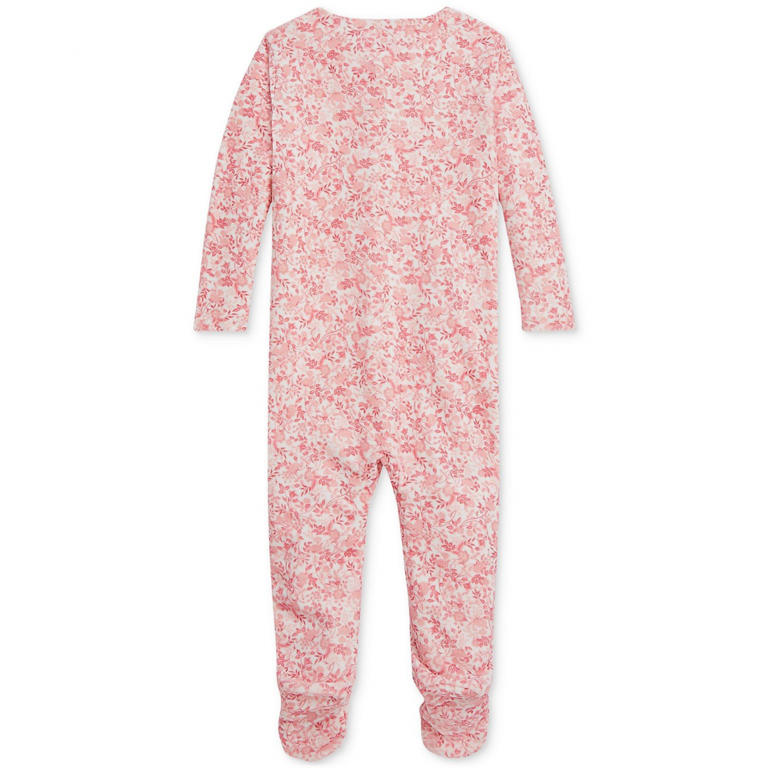 'Baby Girls Floral Velour Coverall'