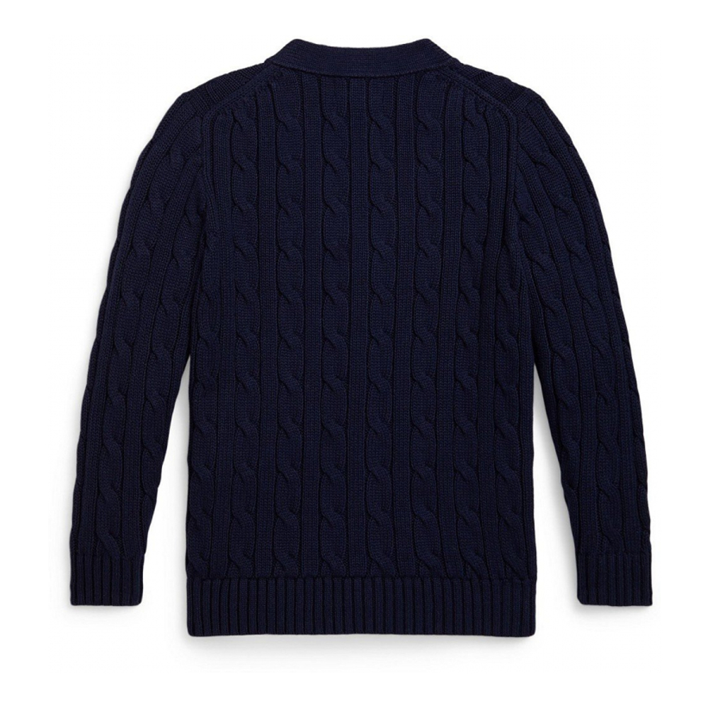 'Girls' 2T-6X Cable V-Neck Cardigan'