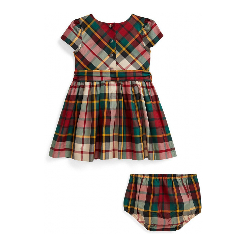 'Baby Girls' Plaid Twill Dress and Bloomer'