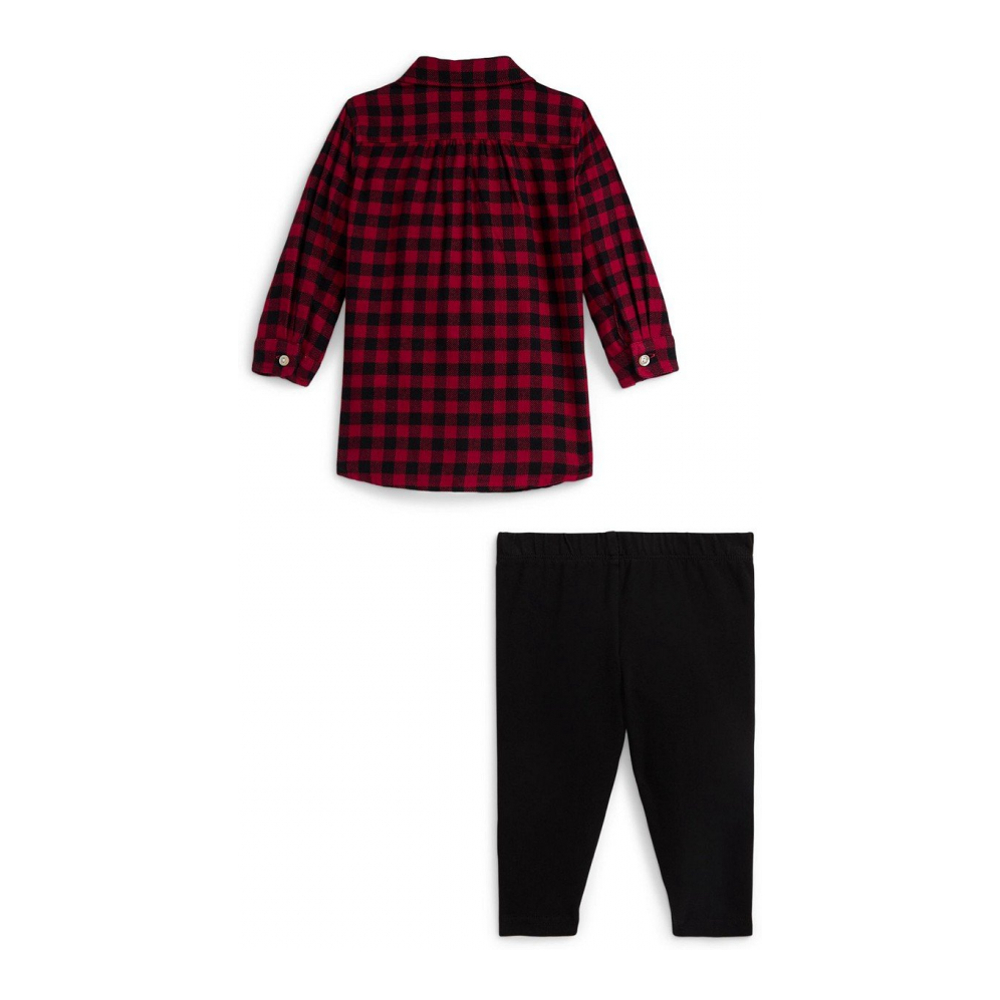 'Baby Boys' and Girls' Plaid Twill Shirt and Jersey Legging, 2-Pi'