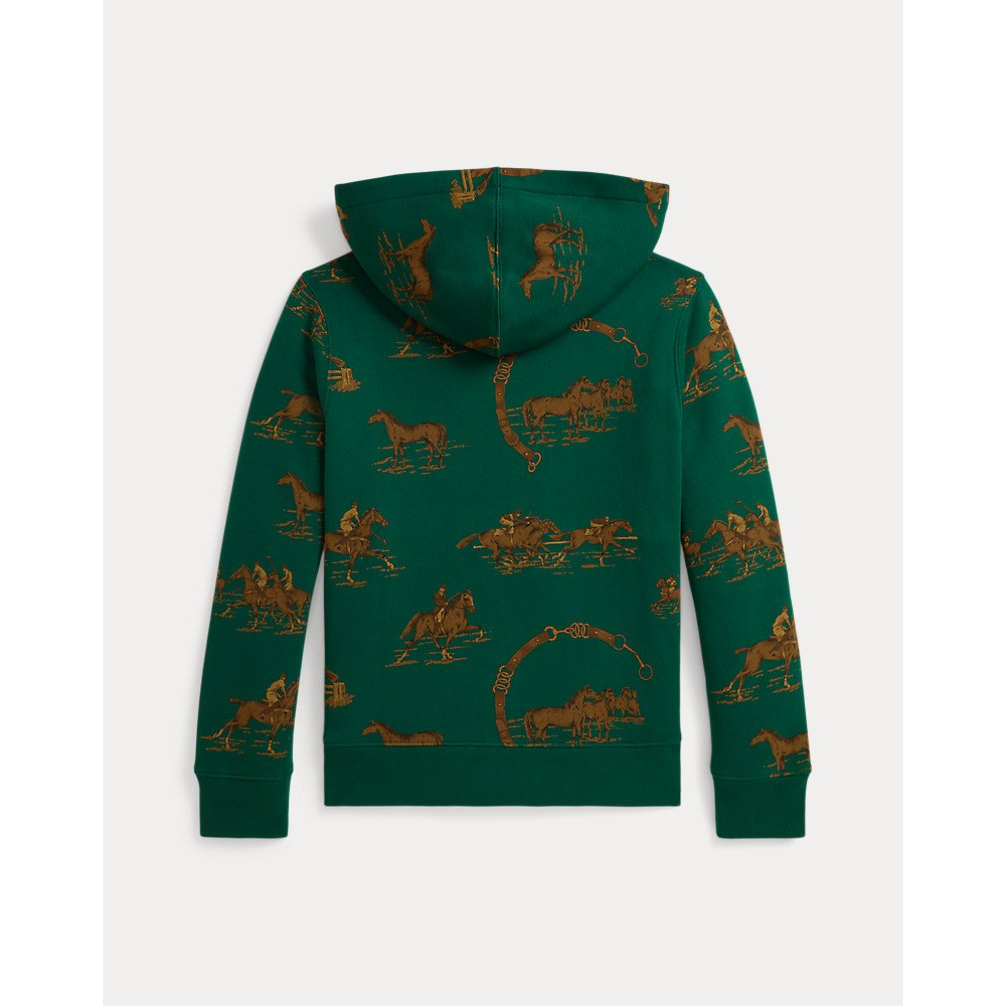 'Equestrian-Print Fleece Hoodie' pour Garçons