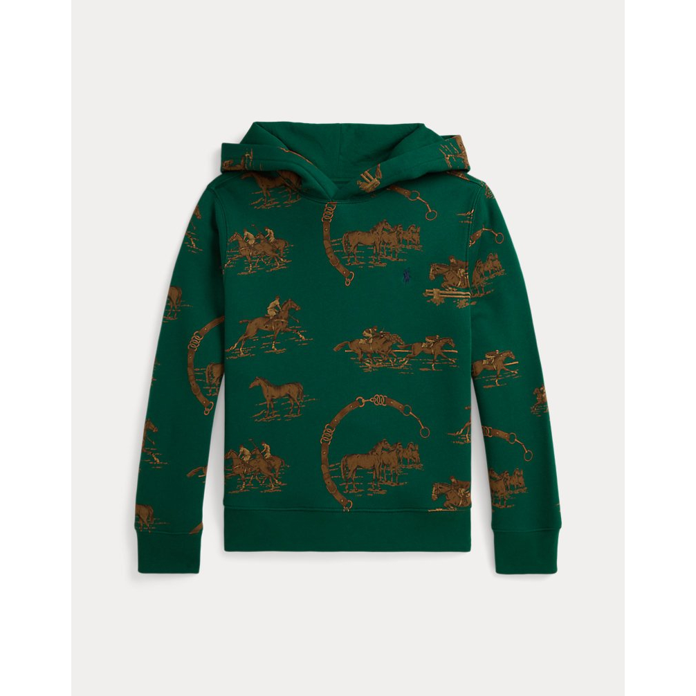 'Equestrian-Print Fleece Hoodie' pour Garçons