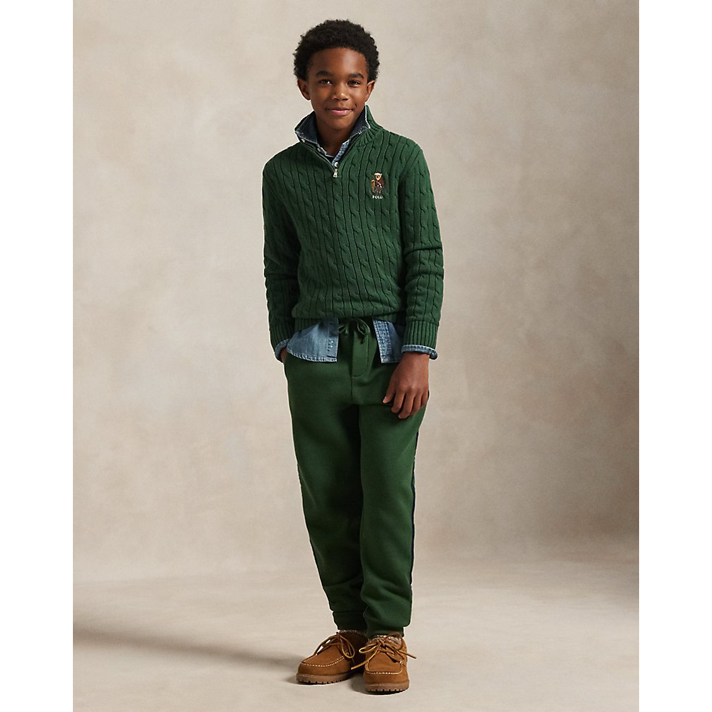 'Plaid-Trim Fleece Jogger Pant' pour Garçons