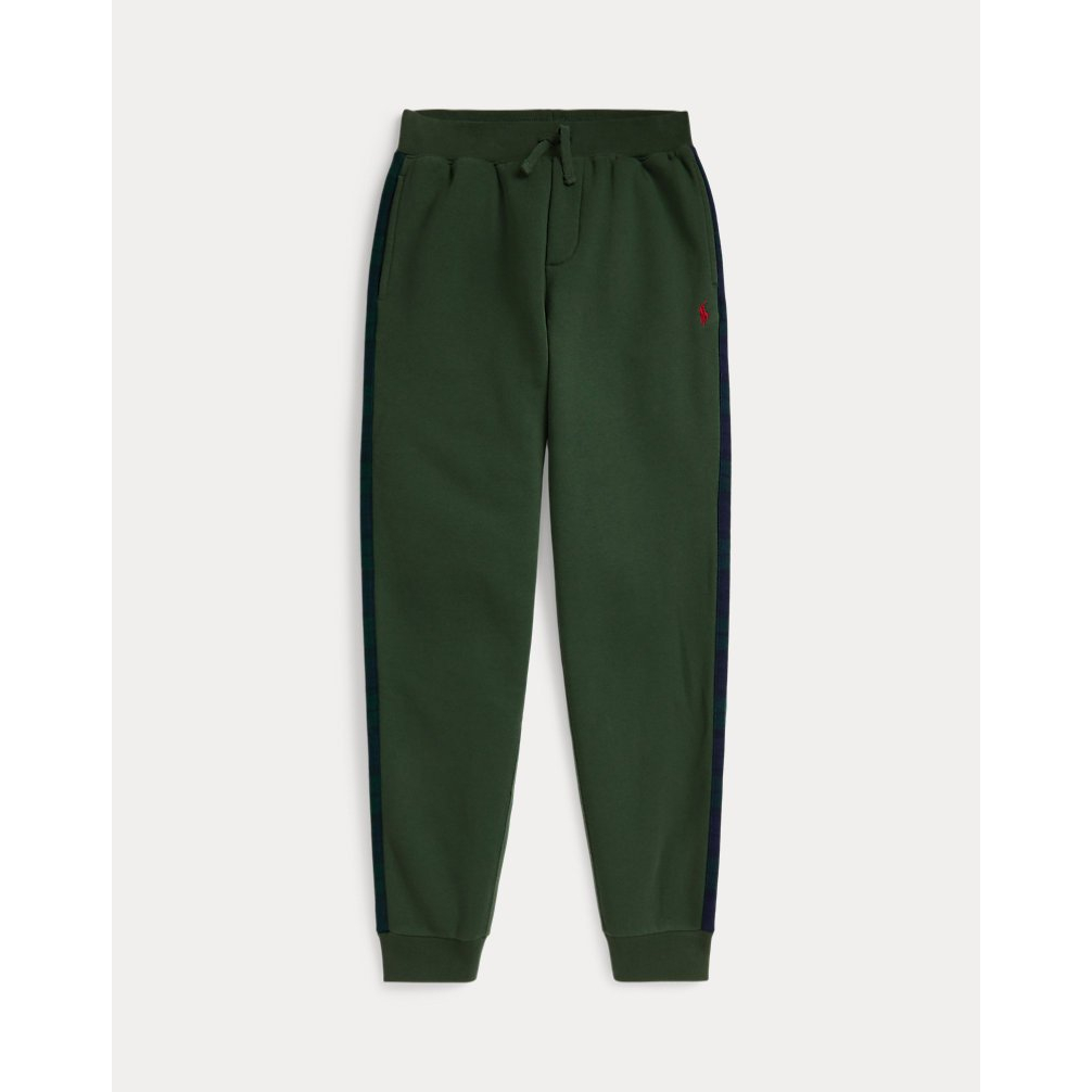 'Plaid-Trim Fleece Jogger Pant' pour Garçons