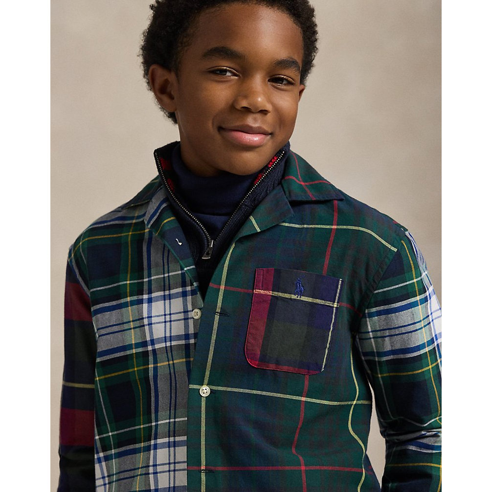'Plaid Cotton Oxford Fun Shirt' pour Garçons