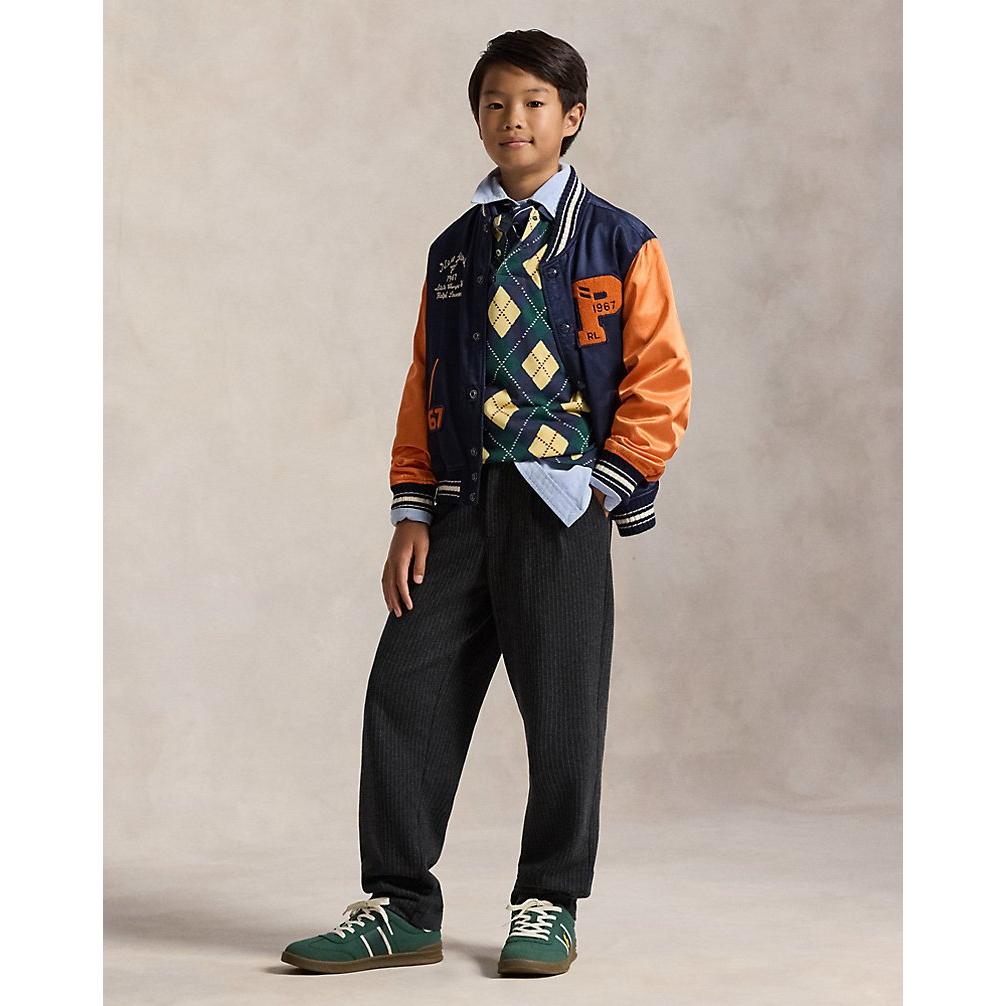 'Argyle-Print Cotton Mesh Polo Shirt' pour Garçons