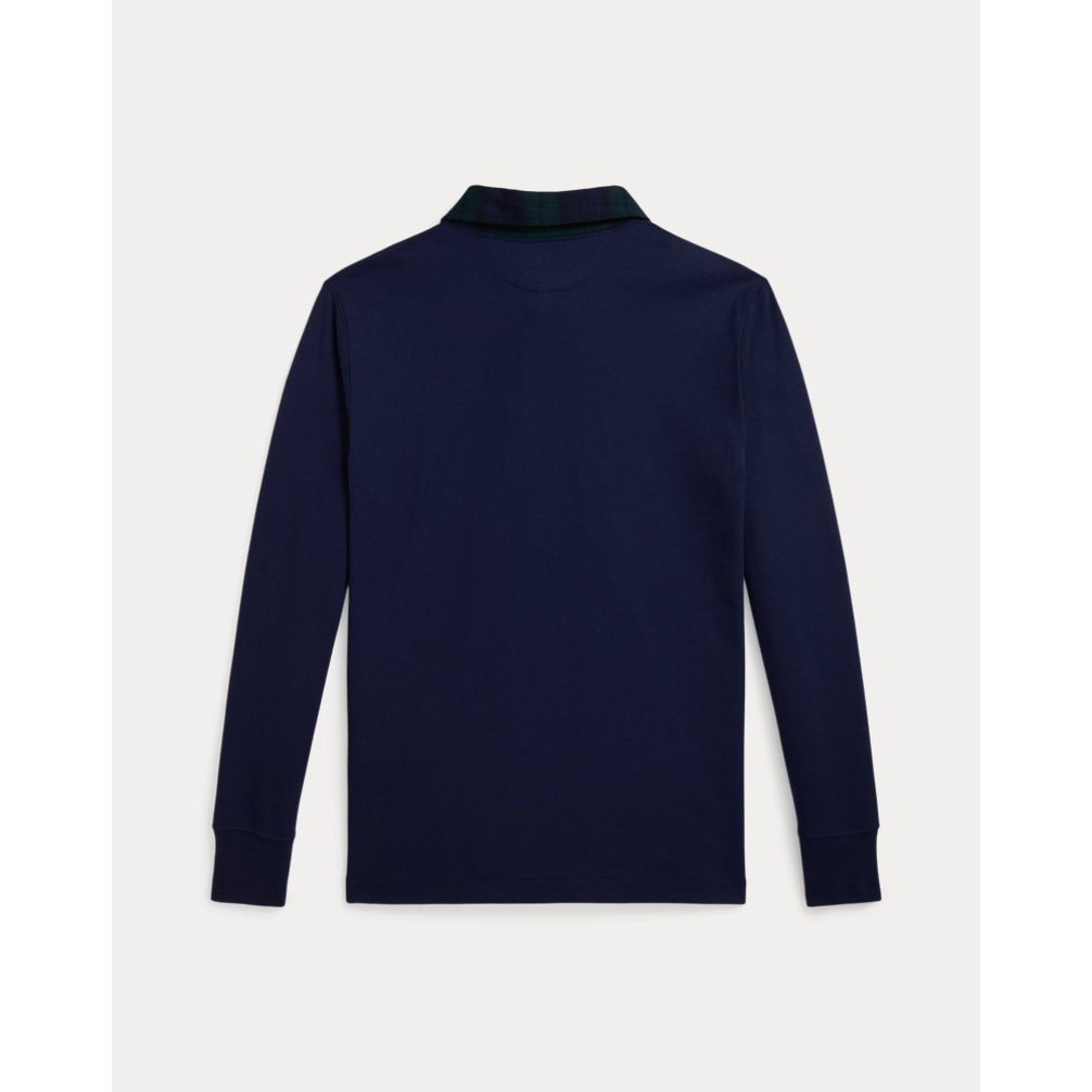 'Plaid-Collar Cotton Jersey Rugby Shirt' pour Garçons