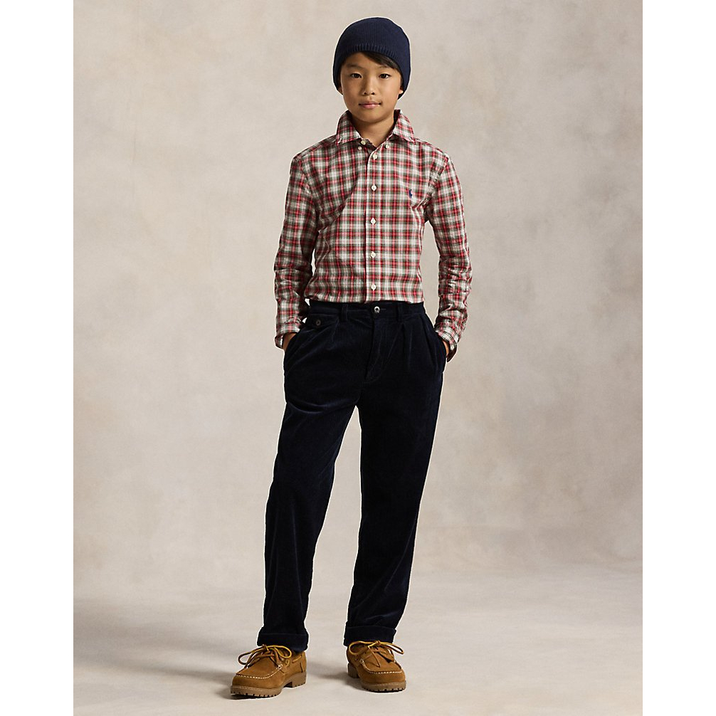 'Plaid Cotton Poplin Shirt' pour Garçons