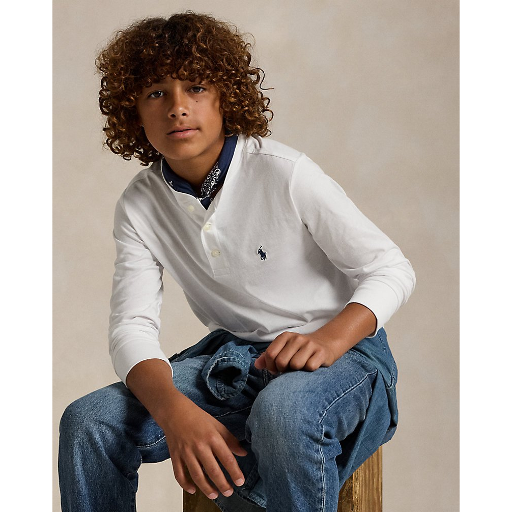 'Cotton Jersey Henley Shirt' pour Garçons