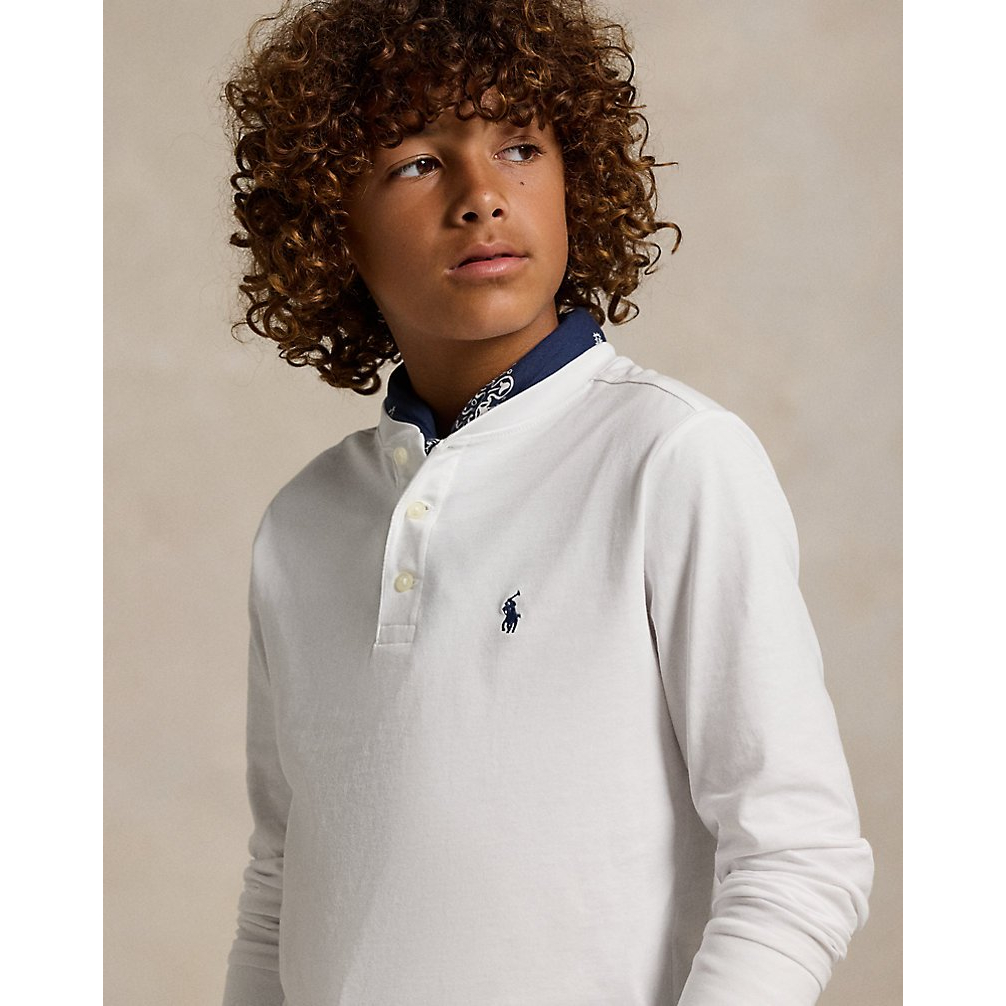 'Cotton Jersey Henley Shirt' pour Garçons